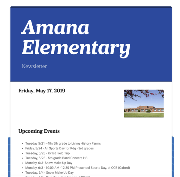 Amana Newsletter image